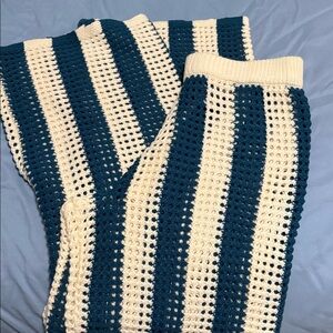 Vici Blue and Cream Striped Swim Coverup